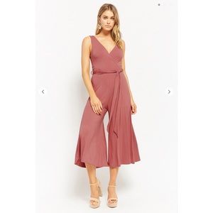 NWT Forever21 Pink Mauve romper jumpsuit v-neck M